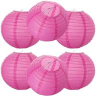 🏮 vibrant 6 inch chinese japanese paper lantern set in pink red - 6pc decorative round collection логотип