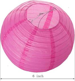 img 1 attached to 🏮 Vibrant 6 Inch Chinese Japanese Paper Lantern Set in Pink Red - 6pc Decorative Round Collection