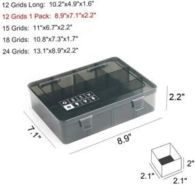 img 3 attached to 🗃️ Enhanced 12-Grids Plastic Storage Organizer Box, Multi-Functional Storage Container, Jewelry and Craft Organizer, Parts Storage Box with Customizable Dividers for Crafts, Buttons, Pins, and More...