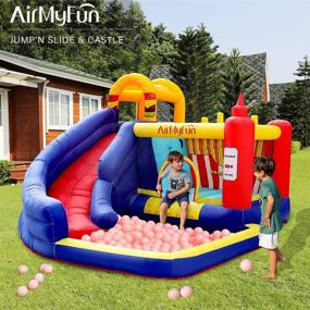 img 3 attached to 🍔 Hamburger Ketchup Bouncy Castle by AirMyFun