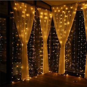 img 2 attached to GHodec Curtain String Lights – 200 LED 9.8Ft x 6.6Ft Twinkle Fairy Lights with Remote Control for Christmas, Bedroom, Party, Wedding – Warm White Window Decoration