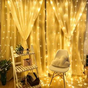 img 1 attached to GHodec Curtain String Lights – 200 LED 9.8Ft x 6.6Ft Twinkle Fairy Lights with Remote Control for Christmas, Bedroom, Party, Wedding – Warm White Window Decoration