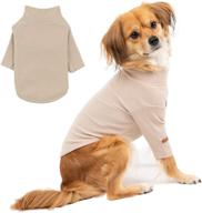 🐶 soft warm light pullover sweater turtleneck spring tshirt for small puppy dogs - colorful stylish fashion design, m size, mood beige logo