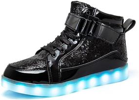 img 4 attached to 🔌 IGxx Kids LED Light Up Shoes - High Top Sneakers with USB Charging, Flashing Lights, and Luminous Trainers for Festivals, Thanksgiving, Christmas, New Year - Perfect Party Gift for Boys and Girls