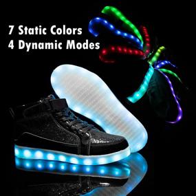 img 2 attached to 🔌 IGxx Kids LED Light Up Shoes - High Top Sneakers with USB Charging, Flashing Lights, and Luminous Trainers for Festivals, Thanksgiving, Christmas, New Year - Perfect Party Gift for Boys and Girls