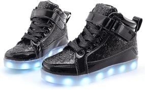 img 3 attached to 🔌 IGxx Kids LED Light Up Shoes - High Top Sneakers with USB Charging, Flashing Lights, and Luminous Trainers for Festivals, Thanksgiving, Christmas, New Year - Perfect Party Gift for Boys and Girls