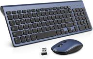 💻 wireless keyboard mouse combo: wisfox 2.4ghz slim full size set for pc laptop windows logo