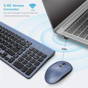 img 2 attached to 💻 Wireless Keyboard Mouse Combo: WisFox 2.4GHz Slim Full Size Set for PC Laptop Windows