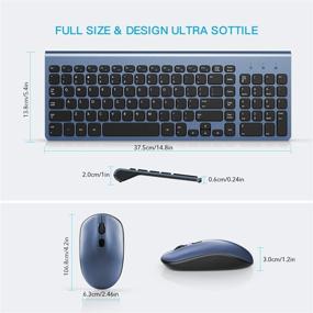 img 3 attached to 💻 Wireless Keyboard Mouse Combo: WisFox 2.4GHz Slim Full Size Set for PC Laptop Windows