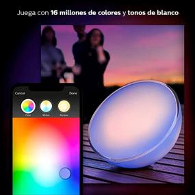 img 1 attached to 💡 White Portable Dimmable LED Table Lamp - Philips Hue Go, with Bluetooth & Zigbee Connectivity for Color Control