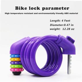 img 3 attached to 🚲 IDEALUX Bike Cable Lock with Mounting Bracket - 5 Digit Combination Bicycle Lock - Bike Chain Lock - 4ft x 0.5in