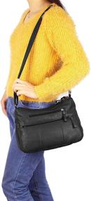 img 3 attached to Stylish Crossbody Pocketbooks: Soft PU Leather Shoulder Bags for Women