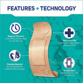 img 2 attached to 🩹 Care Science Smart-Flex Adhesive Fabric Bandages - 60 CT: 8X More Flexible, Long-Lasting for First Aid and Wound Care