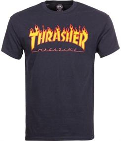 img 1 attached to Динамичный стиль: футболка Thrasher Flame для мужской одежды - маленькая голубая.DecimalField