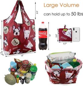 img 3 attached to 👜 BeeGreen Reusable Grocery Bags: Foldable, Cute & Eco-Friendly - 6 Pack Shopping Bags for Large 50LBS Capacity - Ripstop Waterproof & Machine Washable - Nylon Elephant Hedgehog Cat Turtle Dog Penguin Christmas