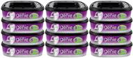 litter genie ultimate cat litter disposal system refills - purple, 12 cartridges with odor-locking power logo