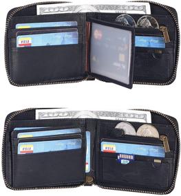 img 2 attached to 💼 Zipper Leather Wallet - All-around Wallet