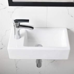 img 2 attached to Bokaiya Small Corner Mount Bathroom Vessel Sink, White Porcelain Ceramic, Mini Vanity Bathroom Sink and Faucet Combo with Left Hand Orientation for Small Spaces and Cloakrooms