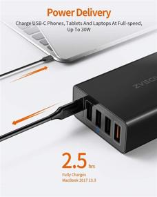 img 3 attached to 🔌 AIDEAZ 60W USB C Charger: Quick Charge 5-Port Multi Port Wall Charger for MacBook Air 2018/iPhone 11/XS/12/12 mini/12 Pro Max/iPad/Samsung - 30W PD & 18W QC3.0 Compatible