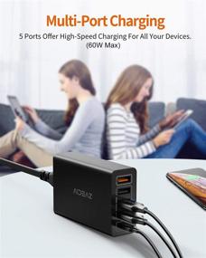 img 1 attached to 🔌 AIDEAZ 60W USB C Charger: Quick Charge 5-Port Multi Port Wall Charger for MacBook Air 2018/iPhone 11/XS/12/12 mini/12 Pro Max/iPad/Samsung - 30W PD & 18W QC3.0 Compatible