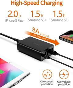 img 2 attached to 🔌 AIDEAZ 60W USB C Charger: Quick Charge 5-Port Multi Port Wall Charger for MacBook Air 2018/iPhone 11/XS/12/12 mini/12 Pro Max/iPad/Samsung - 30W PD & 18W QC3.0 Compatible