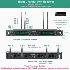 img 3 attached to 🎤 Phenyx Pro PTU-4000A: Ultimate 8-канальная беспроводная микрофонная система с 8 ручными микрофонами - дальний диапазон, металлическое исполнение, идеально для караоке, церкви и мероприятий