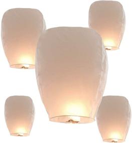 img 4 attached to 5 Pack Biodegradable Sky Lanterns - Eco-Friendly Paper Lanterns for Party, Birthday, New Years, Wedding Decorations