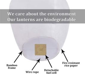 img 1 attached to 5 Pack Biodegradable Sky Lanterns - Eco-Friendly Paper Lanterns for Party, Birthday, New Years, Wedding Decorations