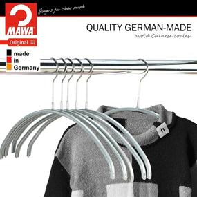 img 2 attached to Non-Slip Space Saving Clothes Hanger - MAWA Euro Series, Silver Style 40/P - Set of 10, Pack of 10, 10 Count