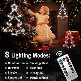 img 3 attached to 🎄 Celebrate the Holidays in Style with Christmas Window Lights 3 Pack - Battery Operated LED Tree Light with 8 Modes Timer Fairy Hanging Light, Outdoor Waterproof Decor for Home Xmas Porch Holiday Party Indoor Fireplace Decoration (Cool White)