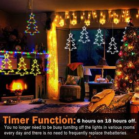 img 2 attached to 🎄 Celebrate the Holidays in Style with Christmas Window Lights 3 Pack - Battery Operated LED Tree Light with 8 Modes Timer Fairy Hanging Light, Outdoor Waterproof Decor for Home Xmas Porch Holiday Party Indoor Fireplace Decoration (Cool White)