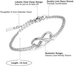 img 1 attached to 🔗 Cupimatch Silver Stainless Steel Infinity Symbol Chain Link Love Bracelet for Girls