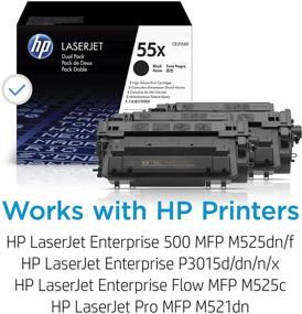 img 3 attached to 🖨️ High Yield HP 55X CE255XD Toner Cartridges in Black for HP LaserJet Enterprise 525, P3015, and HP LaserJet Pro M521