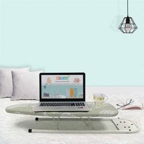 img 1 attached to 🔥 Duwee 12×32 Inch Tabletop Ironing Board featuring Exclusive Iron Rest, Enhanced Felt Padding, and Heat-Resistant Cover