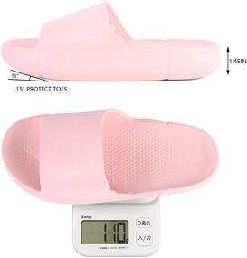 img 2 attached to 🩴 Pillow Slides Slippers for Women and Men – Massage Shower Bathroom Slipper, Non-Slip Quick Drying Open Toe Super Soft Sandals with Thick Sole – Perfect House Slipper for Indoor & Outdoor Use