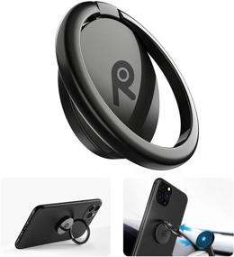 img 4 attached to 📱 ORIbox Phone Ring Holder Finger Kickstand, Metal Grip Holder for Magnetic Car Mount - Compatible with iPhone 12 Pro Max/12 Pro/12/12 Mini and Samsung Galaxy - Black
