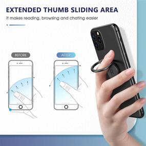 img 1 attached to 📱 ORIbox Phone Ring Holder Finger Kickstand, Metal Grip Holder for Magnetic Car Mount - Compatible with iPhone 12 Pro Max/12 Pro/12/12 Mini and Samsung Galaxy - Black