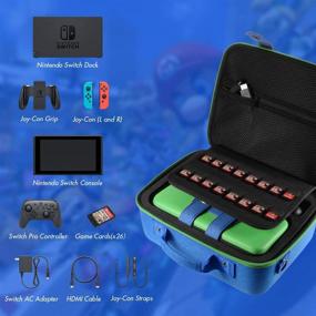 img 3 attached to 🎮 XCSOURCE Nintendo Switch Carrying Case – Stylish and Durable Storage Bag for Console and Accessories, Cute Green Protective Hard Shell