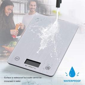 img 1 attached to 📏 Updated 11-Pound Kitchen Scale for Cooking and Baking, Accurate Graduation of 1g/0.1oz, Stylish Water-Resistant Glass Surface and Enhanced Large Backlit LCD Screen