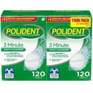 🦷 pack of 2, polident 3 minute antibacterial denture cleanser - 120 ea logo
