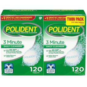 img 4 attached to 🦷 Pack of 2, Polident 3 Minute Antibacterial Denture Cleanser - 120 ea
