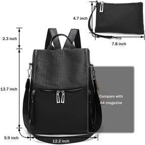 img 3 attached to 👜 Stylish Multi-Pocket Leather Shoulder Women's Handbags & Wallets: Fashionable and Functional Backpacks