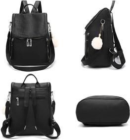 img 2 attached to 👜 Stylish Multi-Pocket Leather Shoulder Women's Handbags & Wallets: Fashionable and Functional Backpacks