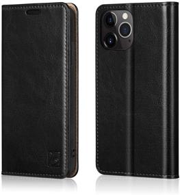 img 4 attached to 📱 Belemay iPhone 12 Pro Max Wallet Case: Genuine Cowhide Leather, RFID Blocking, & Credit Card Holder – Black