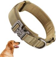 🐾 vicyuns tactical dog collar: handle, wide & thick heavy duty k9 collar for medium/large breeds - adjustable military large collar logo