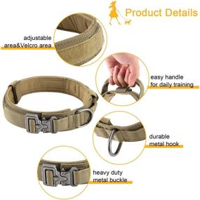 img 2 attached to 🐾 VICYUNS Tactical Dog Collar: Handle, Wide & Thick Heavy Duty K9 Collar for Medium/Large Breeds - Adjustable Military Large Collar