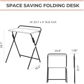 img 1 attached to 🖥️ SOFSYS Modern Folding Desk: Compact Solution for Small Spaces, Gaming, Writing, and Home Office Organization with Industrial Metal Frame and Premium Desktop Surfaces (Oak/White)