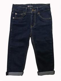img 4 attached to High-Quality Little Boys' Adjustable Straight Fit Jeans for a Perfect Fit