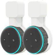 space-saving wall mount hangers for dot 3rd: smart speaker holder with cord management (2pcs, white) logo