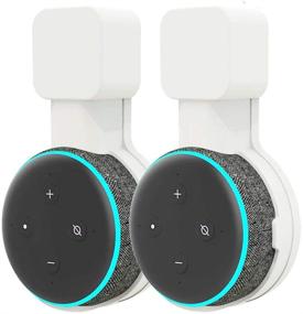 img 4 attached to Space-Saving Wall Mount Hangers for Dot 3rd: Smart Speaker Holder with Cord Management (2PCS, White)